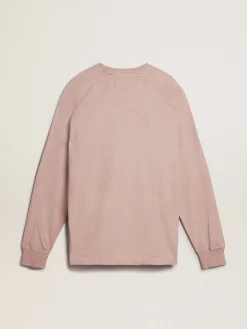 Cheap Golden Goose Camiseta rosa pó com escrita branca na frente Coleção Journey