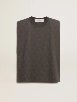 Best Golden Goose Camiseta sem manga na cor antracite Coleção Journey