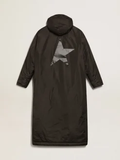 Hot Golden Goose Casaco acolchoado longo feminino preto com capuz Cor: preto