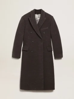 Sale Golden Goose Casaco masculino de abotoamento duplo de lã buclé cor alcaçuz Cor: alcaçuz