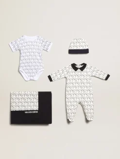 Sale Golden Goose Conjunto de presente de bebê branco com acabamento e estrela azul-marinho Cor: branco