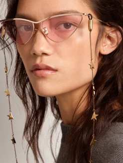 Best Sale Golden Goose Corrente para óculos na cor ouro velho Família: Star