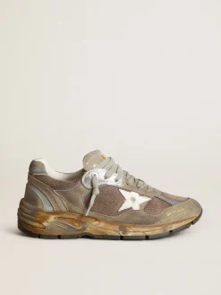Best Sale Golden Goose Dad-Star feminino de tela e suede havana-rosado Cabedal de tela e suede na cor havana-rosado