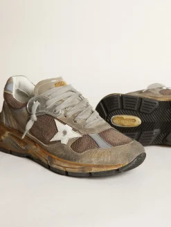 Best Sale Golden Goose Dad-Star feminino de tela e suede havana-rosado Cabedal de tela e suede na cor havana-rosado