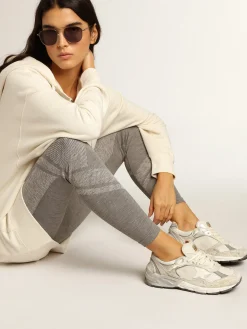 Clearance Golden Goose Dad-Star feminino de tela e suede brancos Cabedal de tela e suede brancos