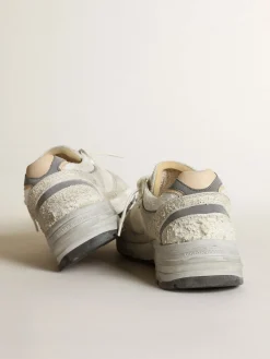 Clearance Golden Goose Dad-Star feminino de tela e suede brancos Cabedal de tela e suede brancos