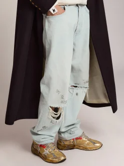 Clearance Golden Goose Dad-Star masculino dourado com acabamento desgastado Cor: ouro