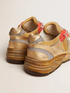 Clearance Golden Goose Dad-Star masculino dourado com acabamento desgastado Cor: ouro