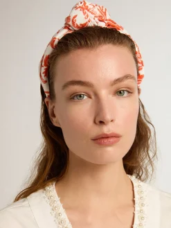 Cheap Golden Goose Faixa para cabelo vermelho coral Coleção Resort