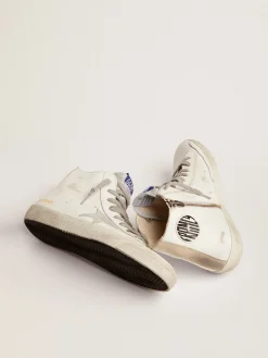 Clearance Golden Goose Francy feminino de couro com estrela de suede Cabedal de couro de bezerro