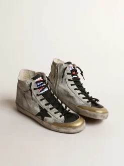 New Golden Goose Francy Penstar Masculino LAB com estampa floral e estrela preta Cabedal de suede branco com estampa floreal