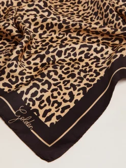 Outlet Golden Goose Golden Collection scarf in with leopard print black