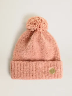 Flash Sale Golden Goose Gorro de lã rosa claro com pompom Cor: rosa tênue