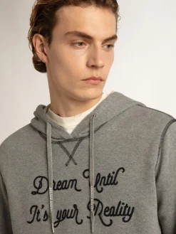 Store Golden Goose cotton sweatshirt with hood gray melange