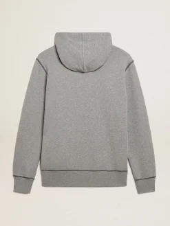 Store Golden Goose cotton sweatshirt with hood gray melange