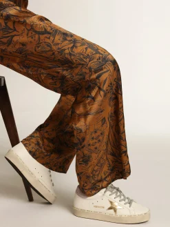 New Golden Goose Hi Star branco com estrela dourada e talão de naplak lilás Cabedal de napa branca