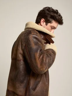 Flash Sale Golden Goose Jaqueta Arvel Coleção Journey de shearling Cor: marrom e bege