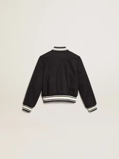 Cheap Golden Goose Jaqueta bomber infantil de lã azul-escura Golden Collection