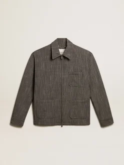 Online Golden Goose Jaqueta coach masculina em misto lã Coleção Journey