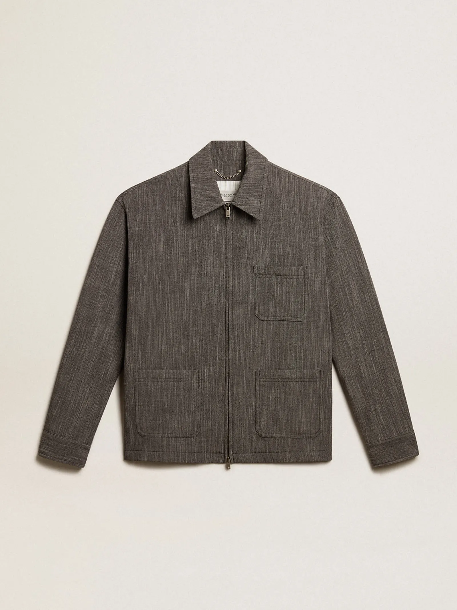 Online Golden Goose Jaqueta coach masculina em misto lã Coleção Journey