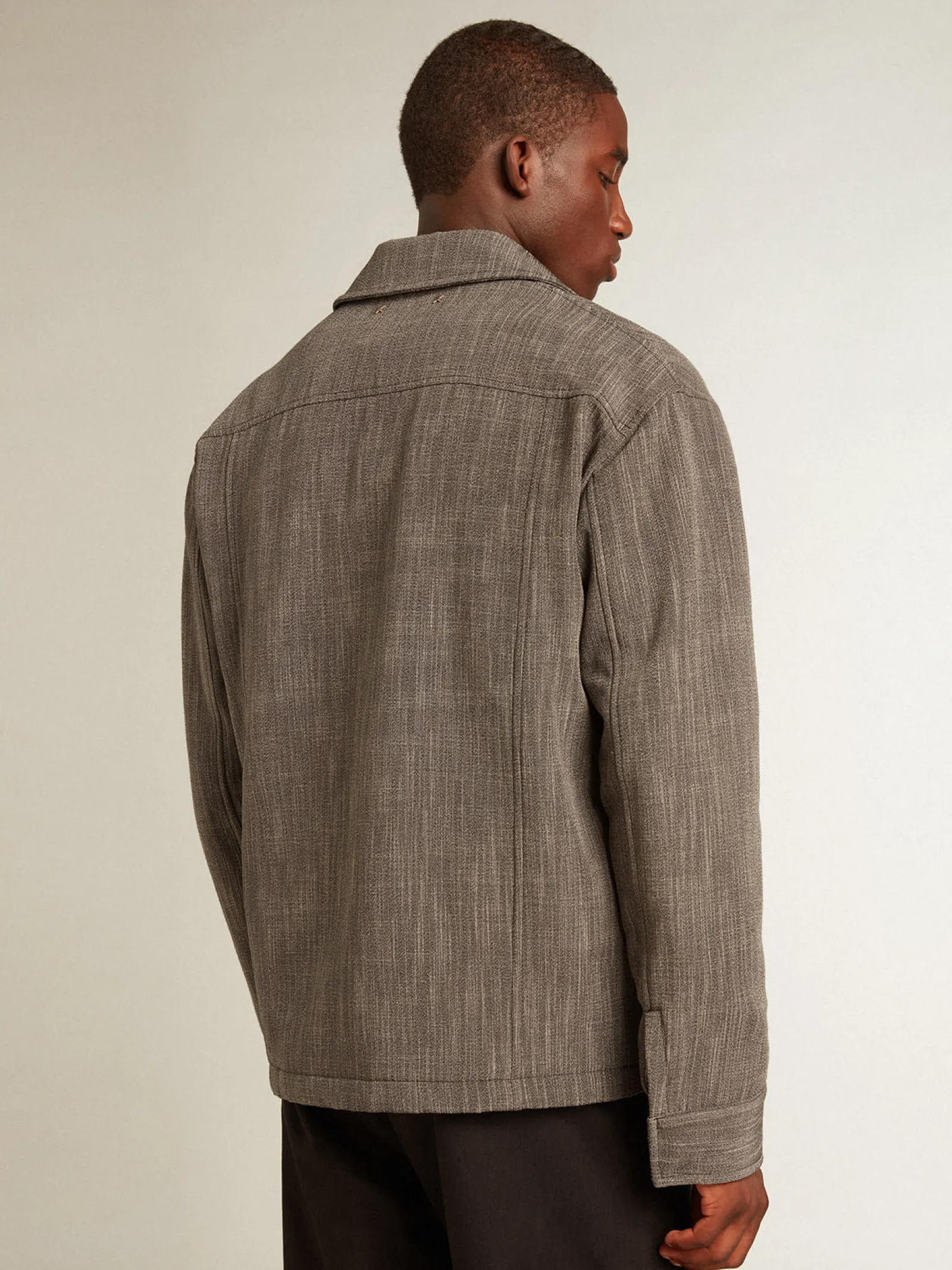 Online Golden Goose Jaqueta coach masculina em misto lã Coleção Journey