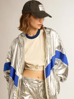 Best Sale Golden Goose Jaqueta corta-vento feminina de tecido técnico prateado Cor: prateado