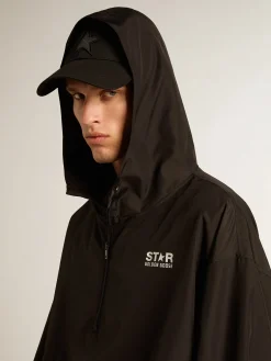 Online Golden Goose Jaqueta corta-vento preta com capuz Star Collection