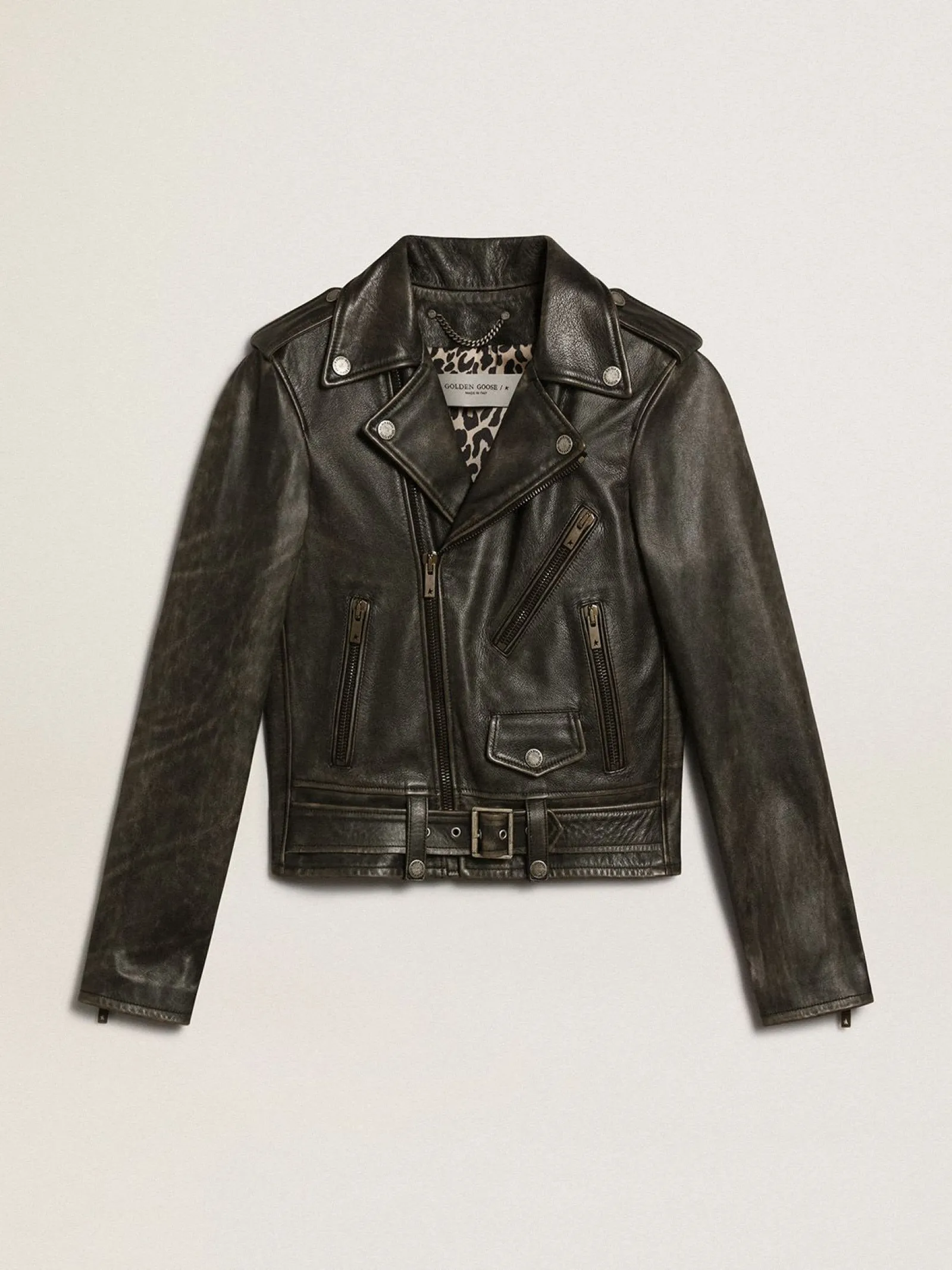 Discount Golden Goose Jaqueta de couro feminina Cor: preto
