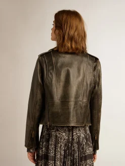 Discount Golden Goose Jaqueta de couro feminina Cor: preto