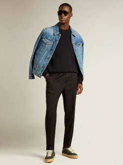Store Golden Goose Jaqueta jeans masculina com lavagem média Cor: azul