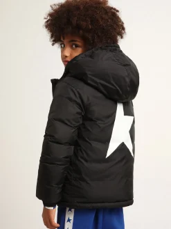 Online Golden Goose Jaqueta preta com capuz e maxi estrela nas costas Cor: preto