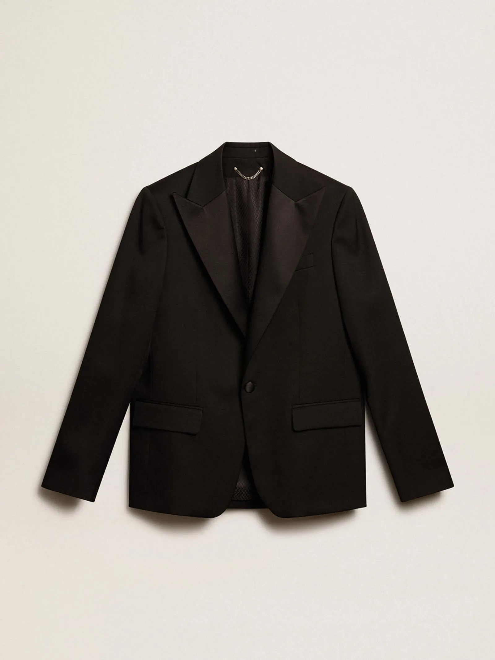 Flash Sale Golden Goose Jaqueta smoking masculina em gabardine de lã preta Coleção Golden