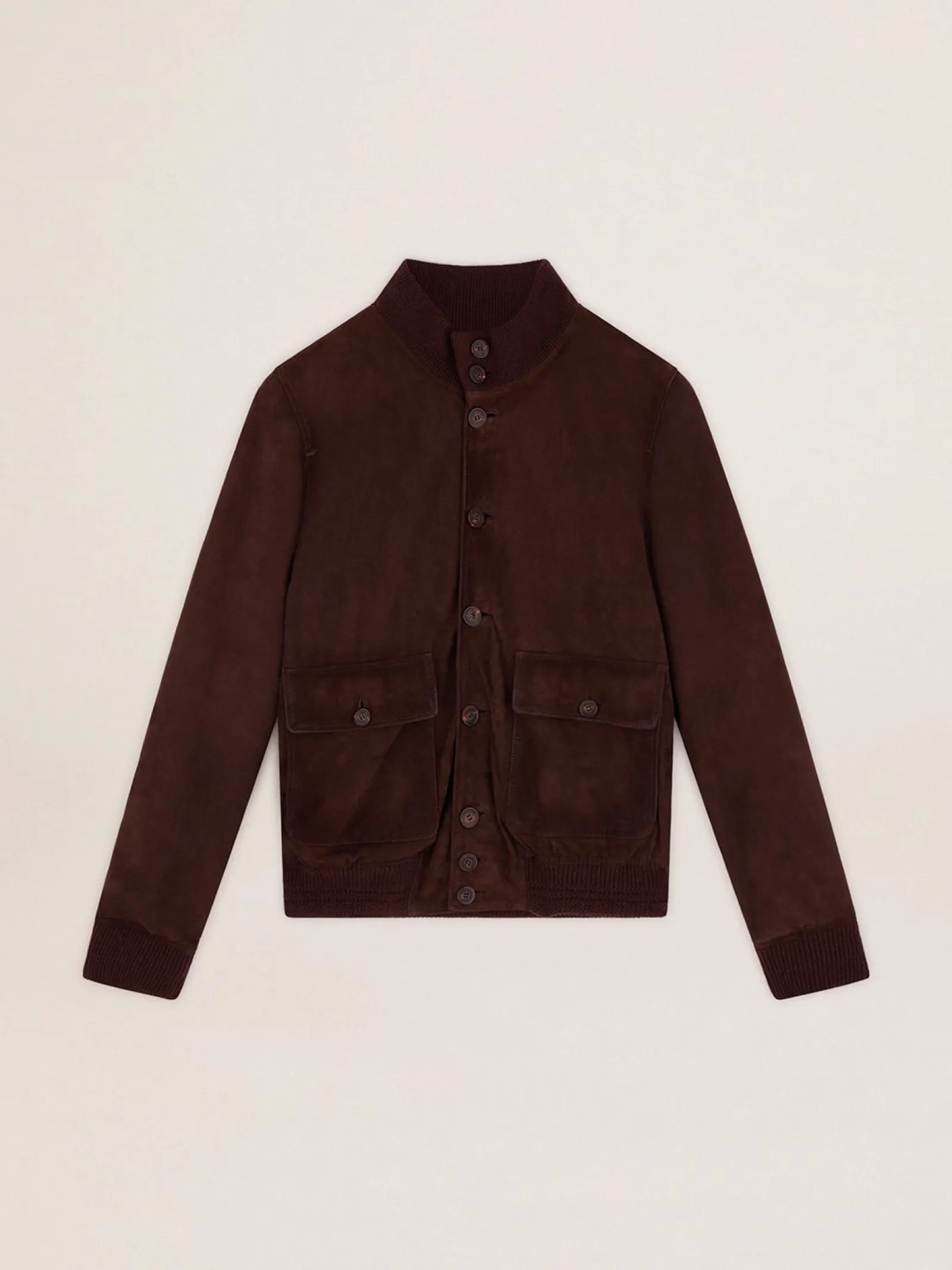 Best Sale Golden Goose Jaqueta Valstar Coleção Golden de suede marrom escuro Cor: marrom escuro