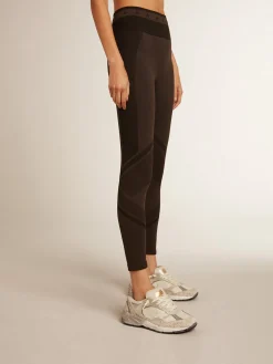 Sale Golden Goose Legging feminina preta com meia-costura Star Collection