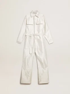 Online Golden Goose Macacão de brim branco dourado Cor: branco dourado