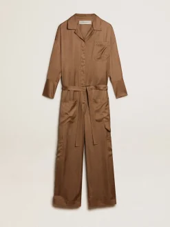 Clearance Golden Goose Macacão de viscose bege mocha Coleção Journey