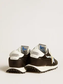 Cheap Golden Goose Marathon masculino com e estrela branca Cabedal de náilon preto