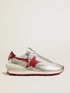Best Sale Golden Goose Marathon Masculino Exclusivo HAUS of Dreamers com cabedal de glitter prateado Exclusividade HAUS of Dreamers