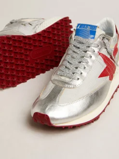 Best Sale Golden Goose Marathon Masculino Exclusivo HAUS of Dreamers com cabedal de glitter prateado Exclusividade HAUS of Dreamers