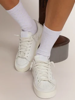 Online Golden Goose Meias brancas com estrelas 3D e logo em contraste Cor: branco