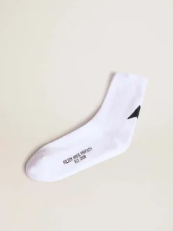 Fashion Golden Goose Meias Coleção Star brancas com estrela preta em contraste Cor: cinza