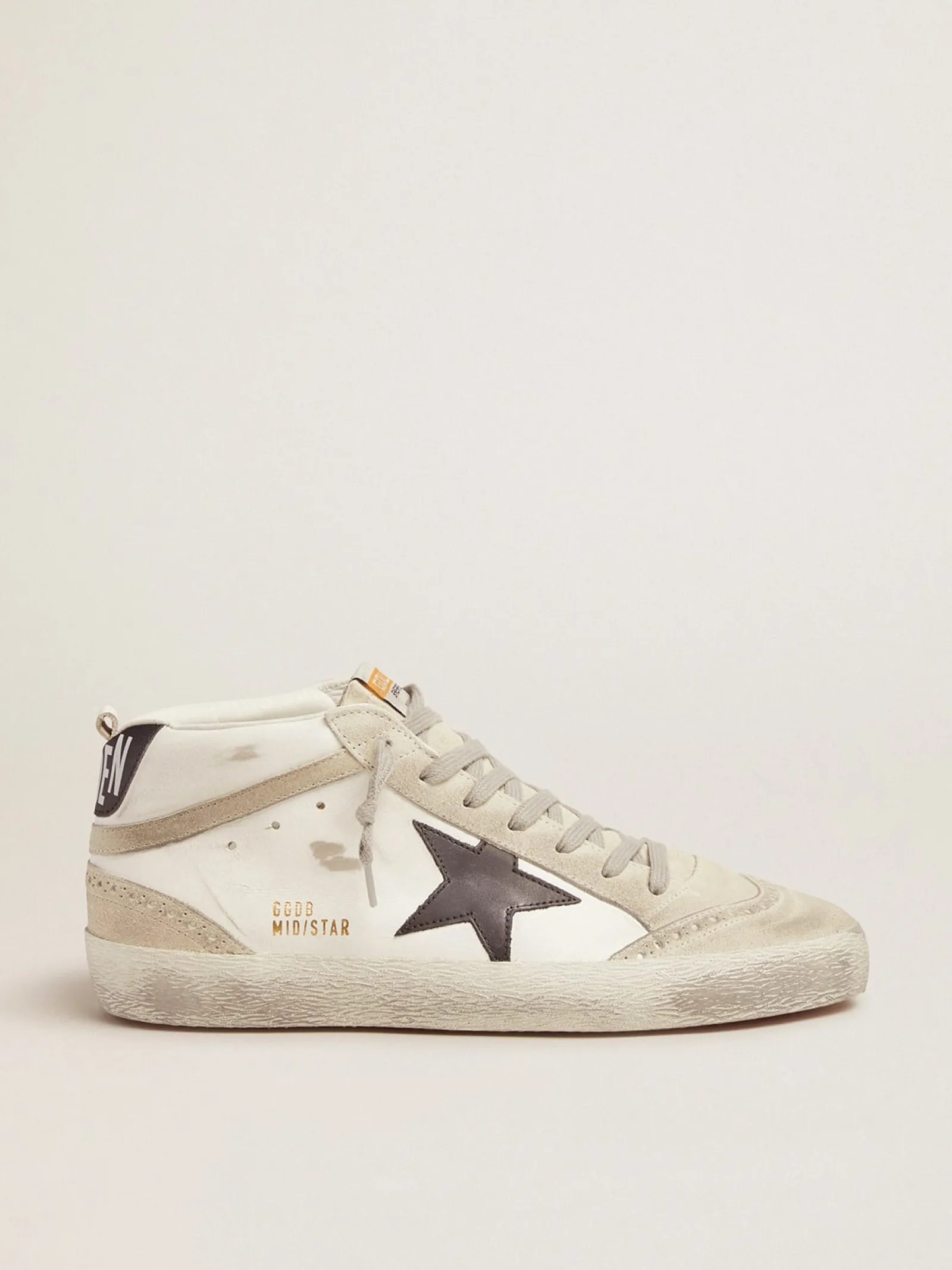Best Golden Goose Mid Star masculino branco com estrela preta Material principal: 100% couro bovino