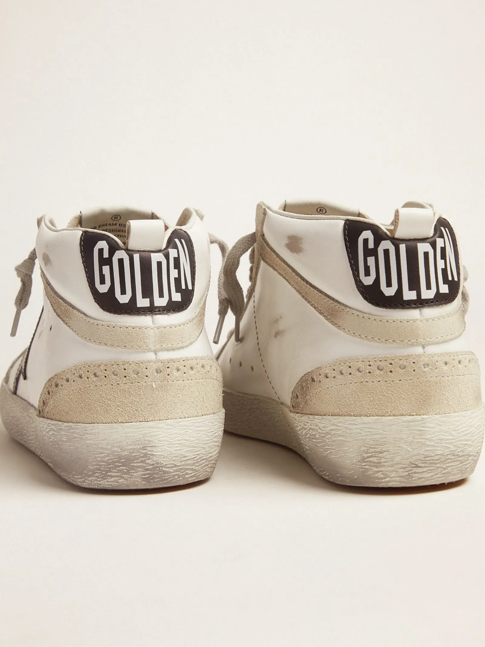 Best Golden Goose Mid Star masculino branco com estrela preta Material principal: 100% couro bovino