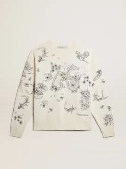 Shop Golden Goose Moletom CNY cor branco usado Cor: branco usado