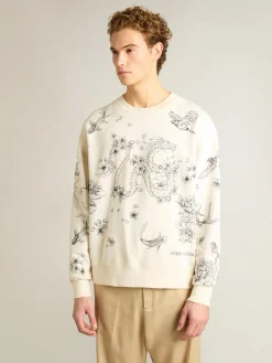 Shop Golden Goose Moletom CNY cor branco usado Cor: branco usado