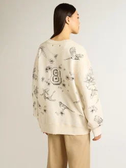 Shop Golden Goose Moletom CNY cor branco usado Cor: branco usado