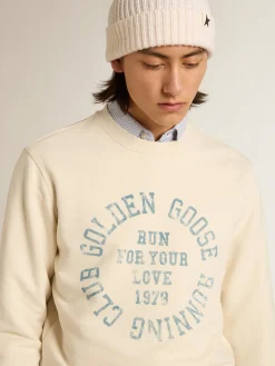 Fashion Golden Goose Moletom de algodão branco usado Coleção Journey