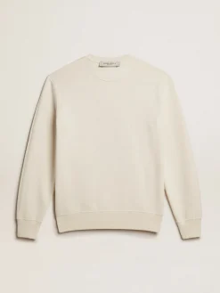 Outlet Golden Goose Moletom de algodão branco usado com bordado Coleção Journey