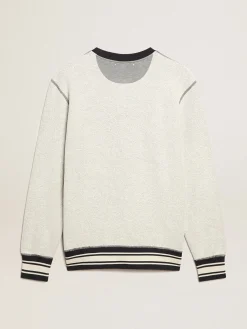 Outlet Golden Goose Moletom de gola redonda cinza com escrita Cor: cinza mescla