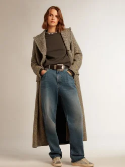 Flash Sale Golden Goose Moletom feminino cinza antracite com cristais Cor: cinza antracite